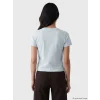 LCW Vision Mavi Bisiklet Yaka Kadın Crop