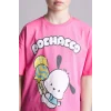 Defacto H3480A8PN206 Pembe Pochacco Oversıze Bisiklet Yaka Kısa Kollu Tişört Kız Çocuk