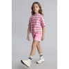 Defacto H7876A8PN82 Pembe Sweatshirt Kumaşı 2li Takım Kız Çocuk