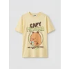 LCW Kids Sarı Bisiklet Yaka Capyfun Baskılı Kız Çocuk Tişört
