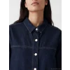 LCW EVERYDAY İndigo Gömlek Yaka Oversize Kadın Jean Ceket