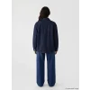 LCW EVERYDAY İndigo Gömlek Yaka Oversize Kadın Jean Ceket