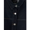 LCW EVERYDAY İndigo Gömlek Yaka Oversize Kadın Jean Ceket