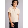 Defacto G7091A8ER233 Ekru Polo Tişört Gabardin Pantolon 2li Takım Erkek Çocuk