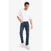 Defacto R8791AZNM83 İndigo Pedro Slim Fit Dar Kalıp Normal Bel Dar Paça Jean Pantolon