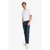 Defacto R8791AZNM83 İndigo Pedro Slim Fit Dar Kalıp Normal Bel Dar Paça Jean Pantolon