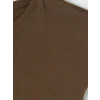 LCW Vision Kahverengi Bisiklet Yaka Kadın Crop