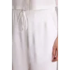 Defacto F5024AXWT32 Beyaz Wıde Leg Cepli Yüksek Bel Standart Boy Keten Karışımlı Pantolon