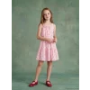 LCW Kids Pembe Kare Yaka Fiyonklu Kız Çocuk Elbise
