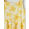 LCW Kids Sarı Kare Yaka Çiçekli Kız Çocuk Poplin Elbise
