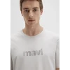 Mavi 0612936-80192 Mavi Logo Baskılı Gri Tişört