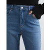 LCWAIKIKI Classic İndigo Yüksek Bel Wideleg Kadın Jean Pantolon