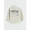 LCW Kids Gri Cepli Erkek Çocuk Gabardin Gömlek
