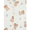 LCW Kids Ekru Gömlek Yaka Baskılı Kız Çocuk Şortlu Pijama Takım