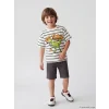LCW Kids Ekru Baskılı Erkek Çocuk Tişört ve Şort
