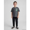 LCW Kids Gri Minecraft Baskılı Erkek Çocuk Tişört