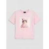 LCW Kids Pembe Baskılı Kız Çocuk Şortlu Pijama Takımı