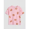 LCW Kids Pembe Baskılı Kız Çocuk Şortlu Pijama Takımı