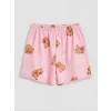 LCW Kids Pembe Baskılı Kız Çocuk Şortlu Pijama Takımı
