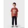 LCW Kids Pembe Bisiklet Yaka Baskılı Erkek Çocuk Tişört
