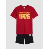 LCW Kids Kırmızı Galatasaray Baskılı Erkek Çocuk Tişört ve Şort