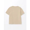 LCW Kids Bej Oversize Bisiklet Yaka Erkek Çocuk Tişört