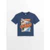 LCW Kids Lacivert Oversize Bisiklet Yaka Erkek Çocuk Tişört