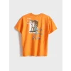 LCW Kids Turuncu Oversize Bisiklet Yaka Erkek Çocuk Tişört