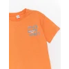 LCW Kids Turuncu Oversize Bisiklet Yaka Erkek Çocuk Tişört