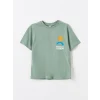 LCW Kids Yeşil Oversize Bisiklet Yaka Erkek Çocuk Tişört