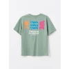 LCW Kids Yeşil Oversize Bisiklet Yaka Erkek Çocuk Tişört