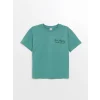 LCW Kids Yeşil Oversize Bisiklet Yaka Erkek Çocuk Tişört