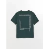 LCW Kids Yeşil Bisiklet Yaka Oversize Tok Kumaş Erkek Çocuk Tişört