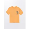 LCW Kids Turuncu Oversize Bisiklet Yaka Erkek Çocuk Tişört