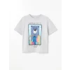 LCW Kids Gri Oversize Bisiklet Yaka Erkek Çocuk Tişört