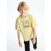 LCW Kids Yeşil Rahat Kalıp Bisiklet Yaka Erkek Çocuk Tişört