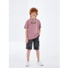 LCW Kids Pembe Oversize Bisiklet Yaka Erkek Çocuk Tişört