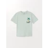 LCW Kids Turkuaz Oversize Bisiklet Yaka Erkek Çocuk Tişört