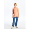 LCW Kids Turuncu Polo Yaka Baskılı Kısa Kollu Erkek Çocuk Tişört