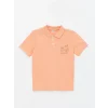 LCW Kids Turuncu Polo Yaka Baskılı Kısa Kollu Erkek Çocuk Tişört