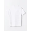 LCW Kids Beyaz Polo Yaka Çizgili Kısa Kollu Erkek Çocuk Tişört