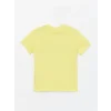 LCW Kids Sarı Bisiklet Yaka Baskılı Kısa Kollu Erkek Çocuk Tişört