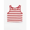 LCW Kids Kırmızı Bisiklet Yaka Çizgili Kız Çocuk Crop Atlet
