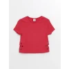 LCW Kids Fuşya Bisiklet Yaka Kısa Kollu Kız Çocuk Tişört