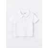 LCW Kids Beyaz Polo Yaka Kısa Kollu Kız Çocuk Tişört