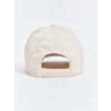 LCW ACCESSORIES Ekru Yazı Nakışlı Kız Çocuk Kep Şapka