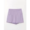 LCW Kids Lila Beli Lastikli Kız Çocuk Şort Etek