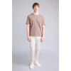 Defacto V7699AZBN571 Kahve NEW REGULAR FIT %100 Pamuk Basic Tişört