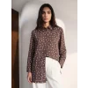 LCW Modest Kahverengi Puantiyeli Kadın Gömlek Tunik