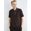LCW Vision Kahverengi Polo Yaka Erkek Tişört